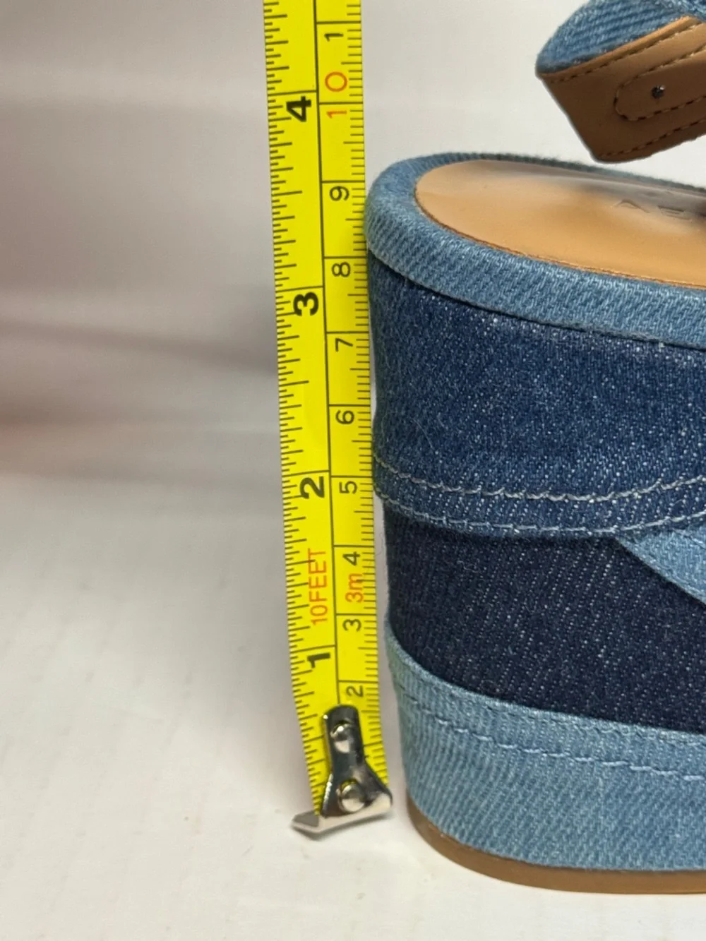 AEROSOLES Denim Blue Crossband Wedge Sandals